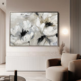 Floral 312 Canvas Art 18" x 24" / 45 x 60 cm / Black
