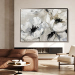 Floral 312 Canvas Art 18" x 24" / 45 x 60 cm / Black