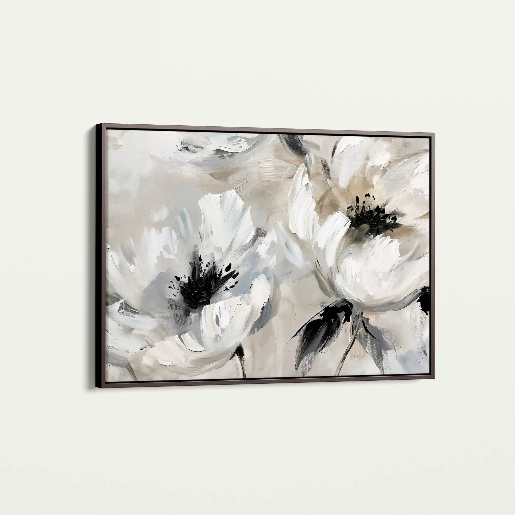 Floral 312 Canvas Art 60 x 40 cm / Black