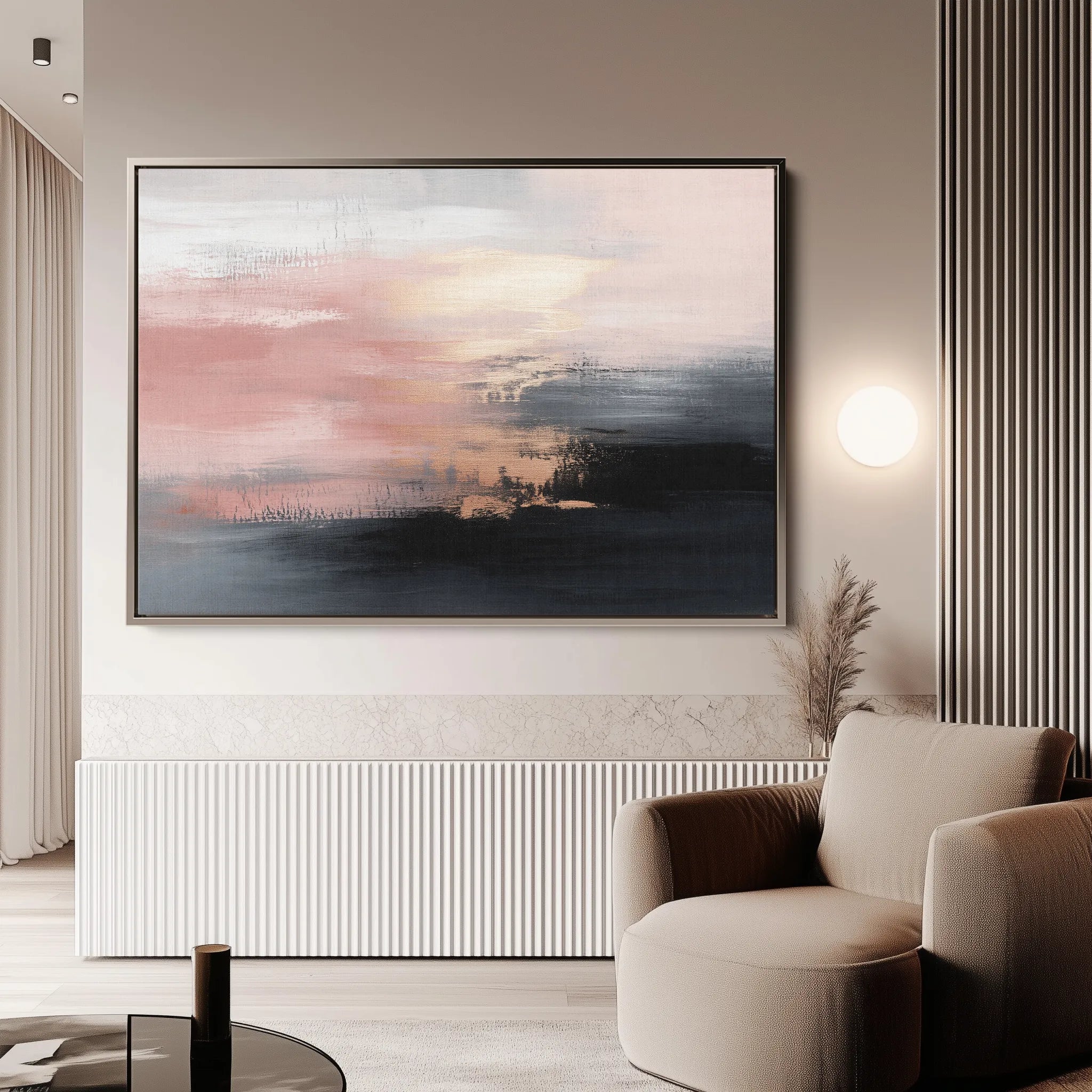Abstract 313 Canvas Art 18" x 24" / 45 x 60 cm / Black