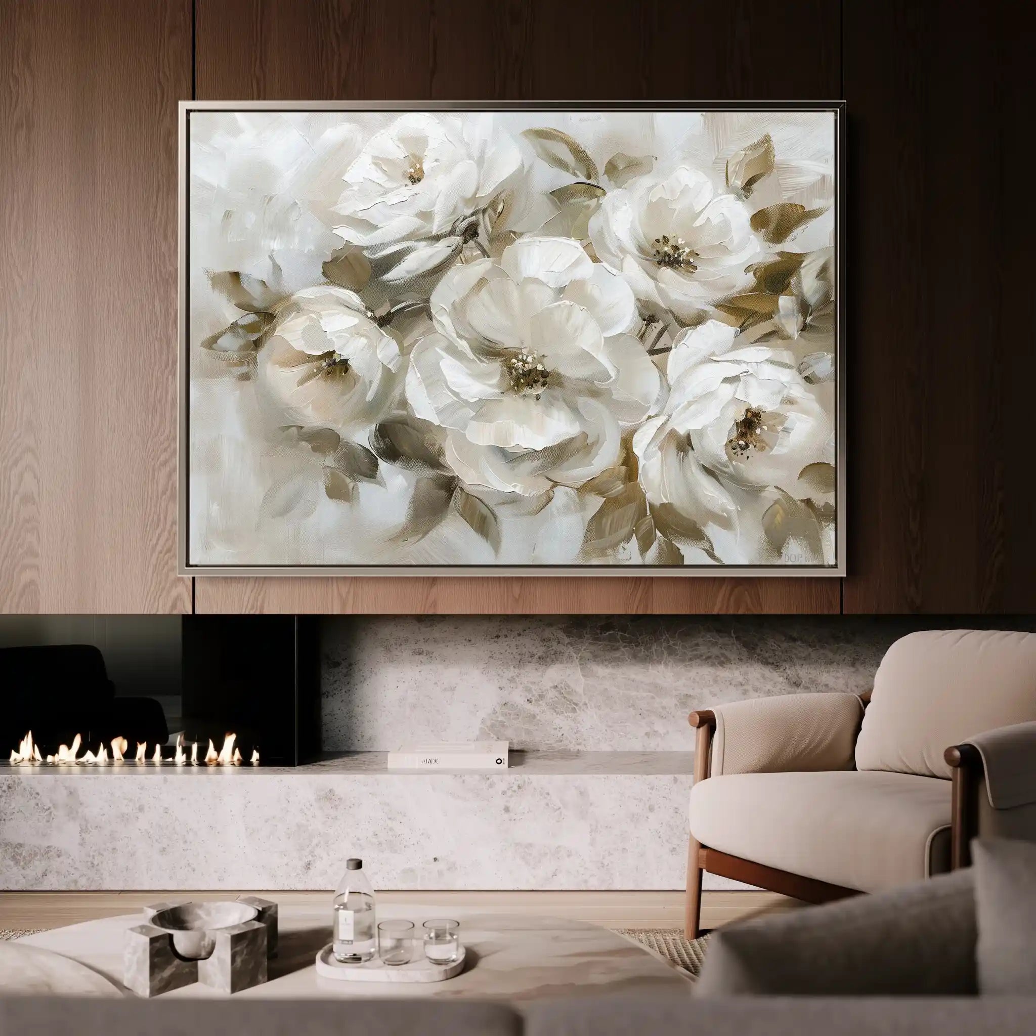 Floral 313 Canvas Art 60 x 40 cm / Black