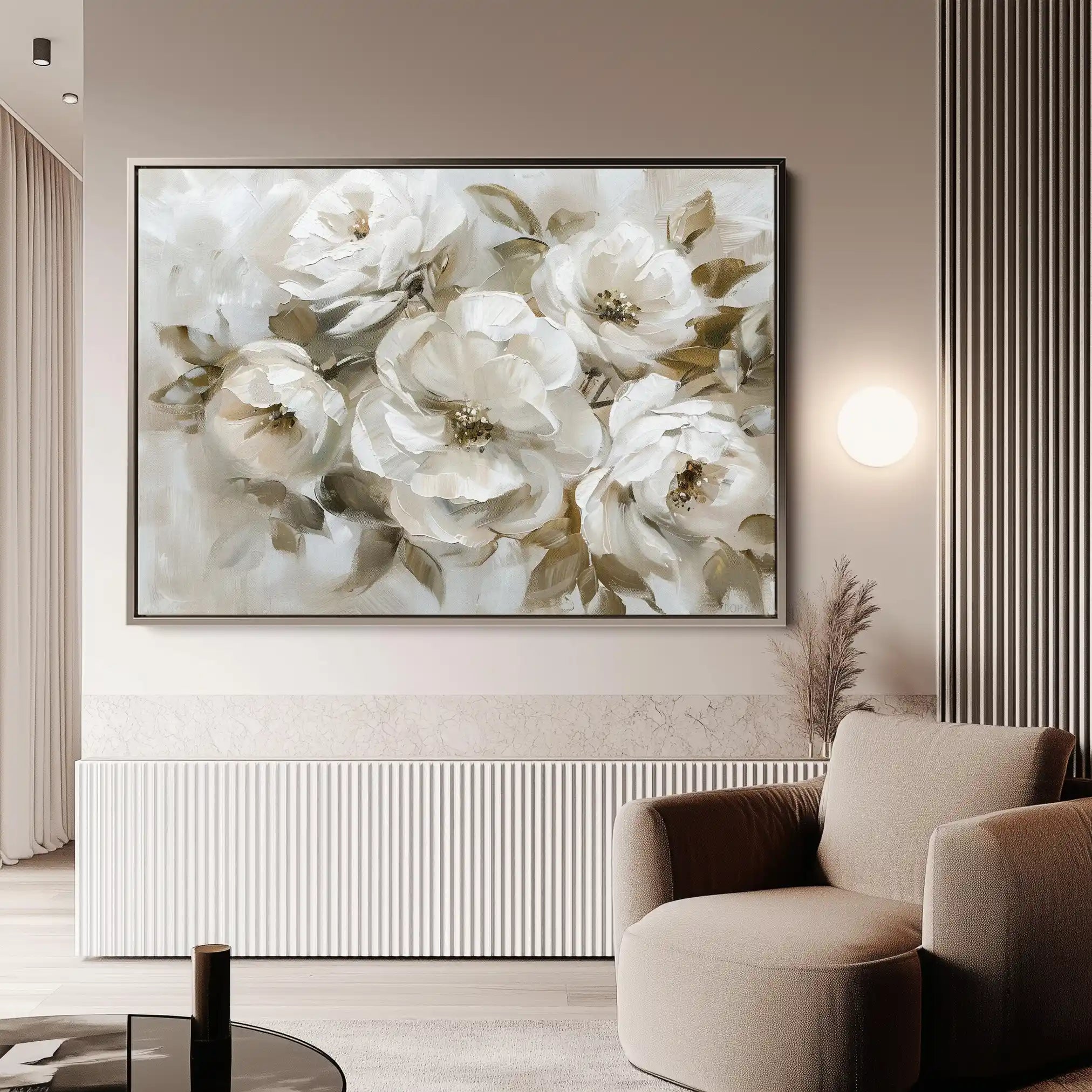 Floral 313 Canvas Art 60 x 40 cm / Black