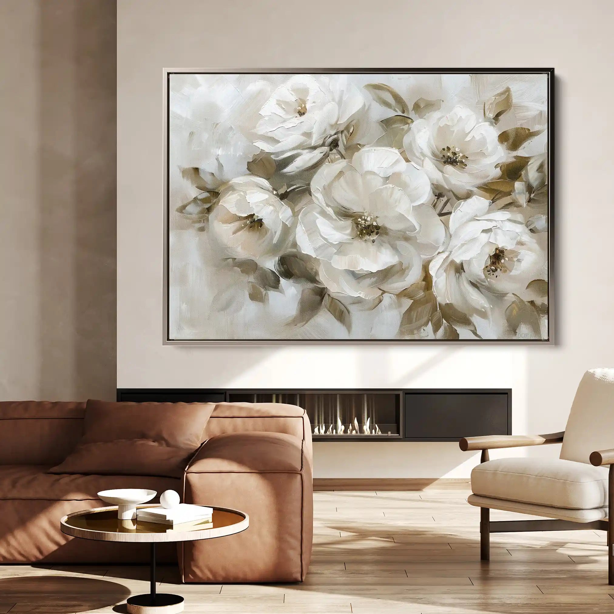 Floral 313 Canvas Art 60 x 40 cm / Black