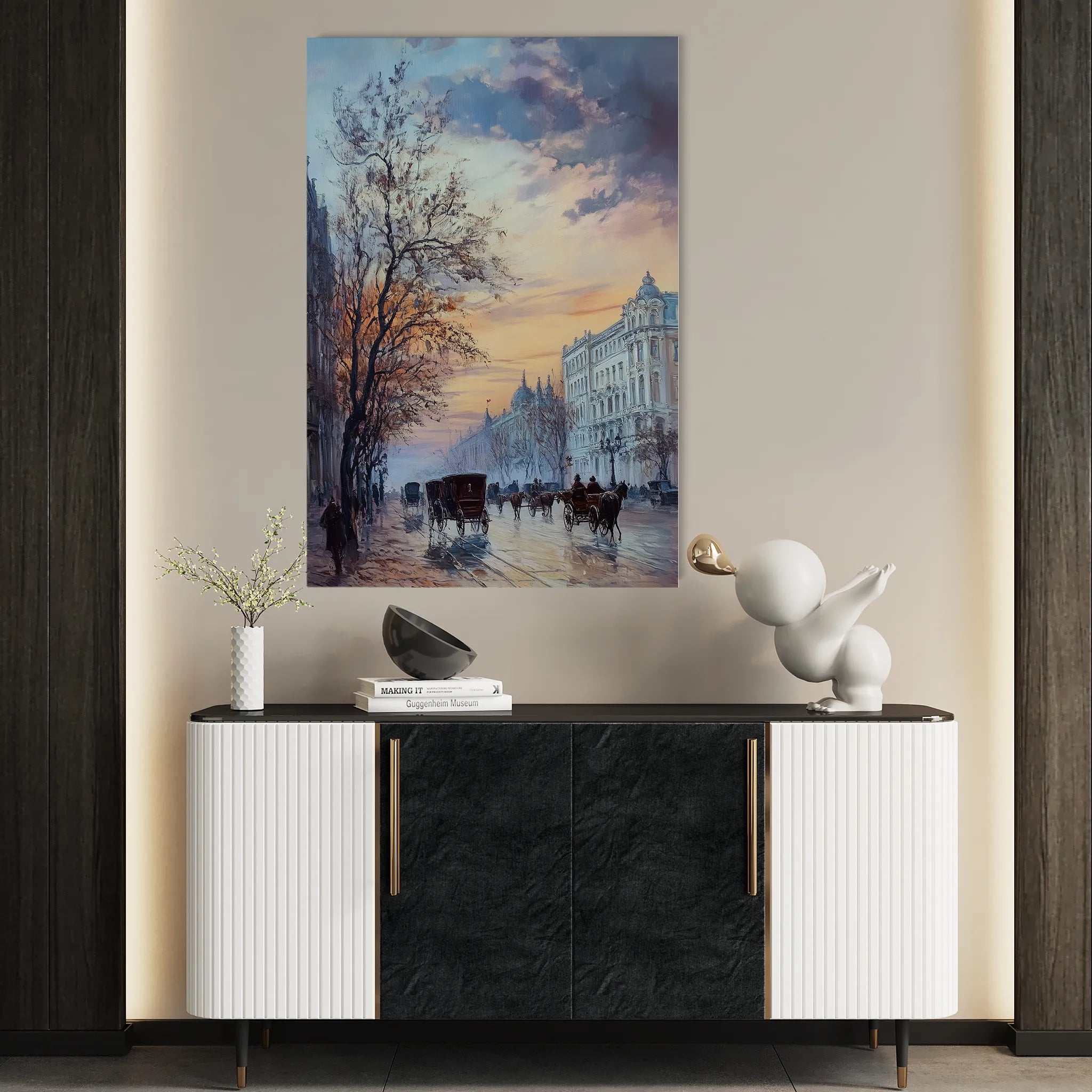 Landscape 314 Canvas Art 18" x 24" / 45 x 60 cm / Black