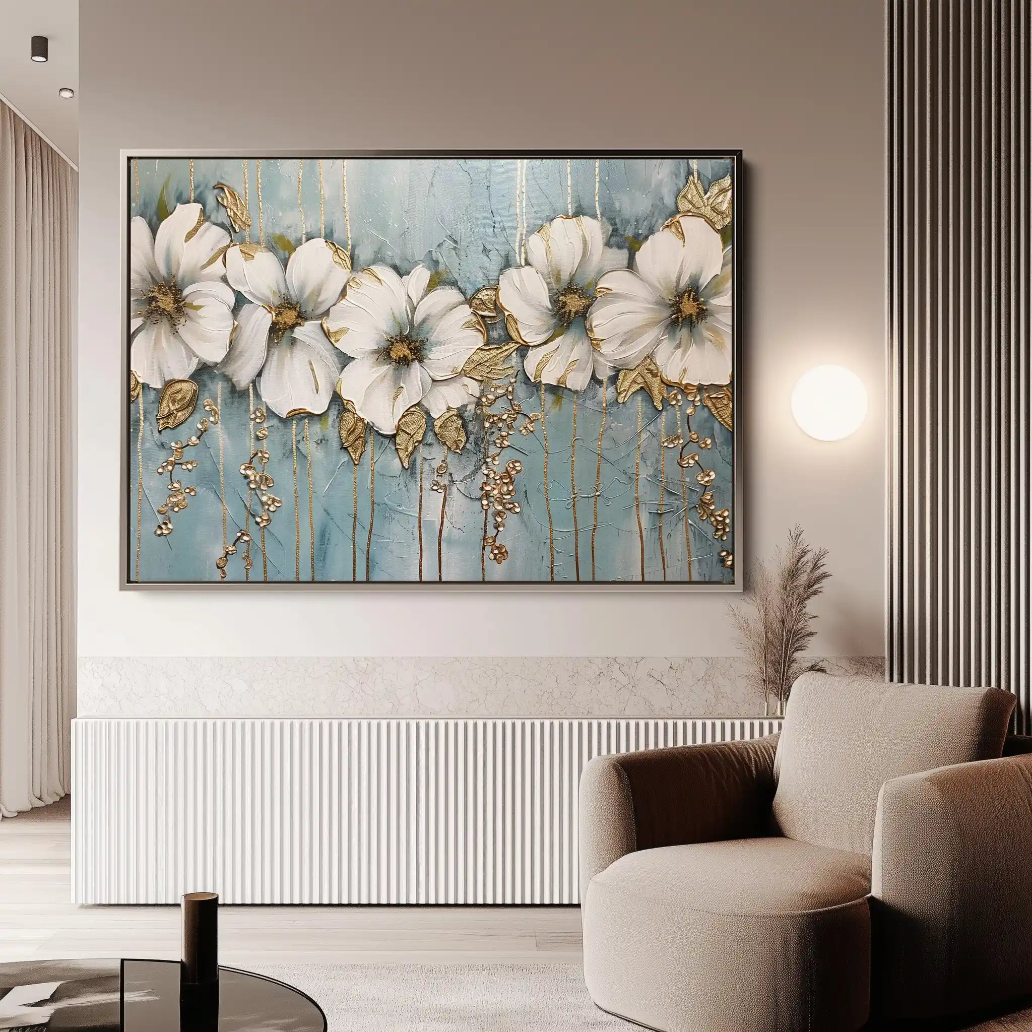 Floral 315 Canvas Art 60 x 40 cm / Black