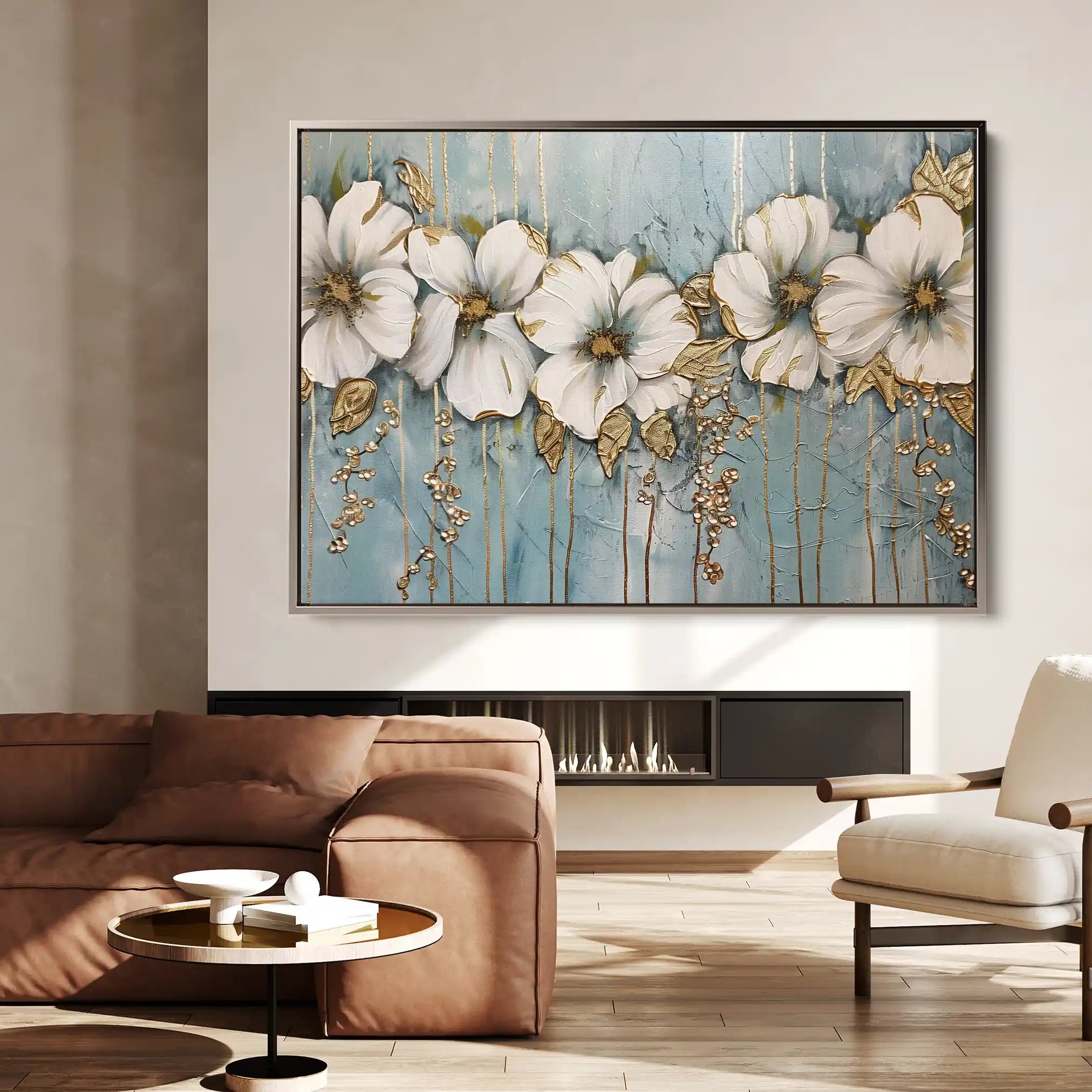 Floral 315 Canvas Art 60 x 40 cm / Black