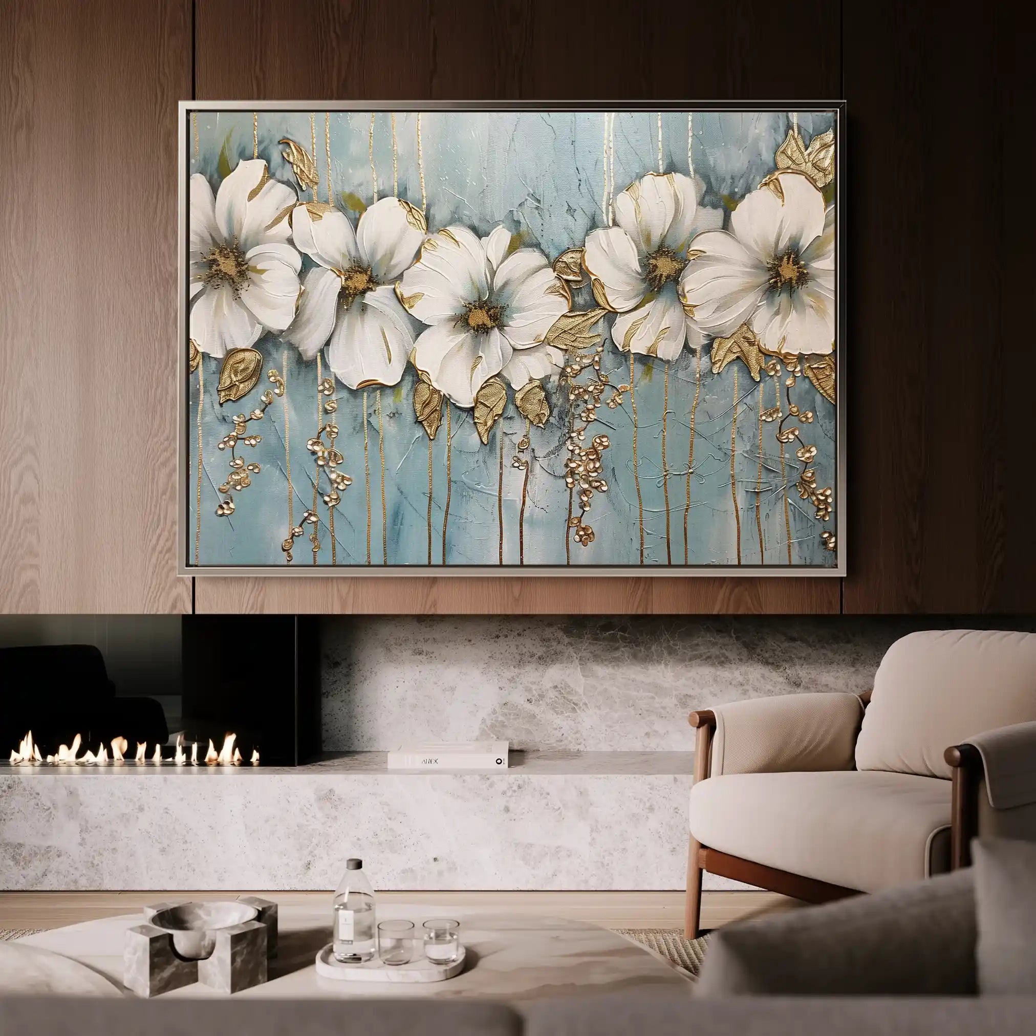 Floral 315 Canvas Art 60 x 40 cm / Black