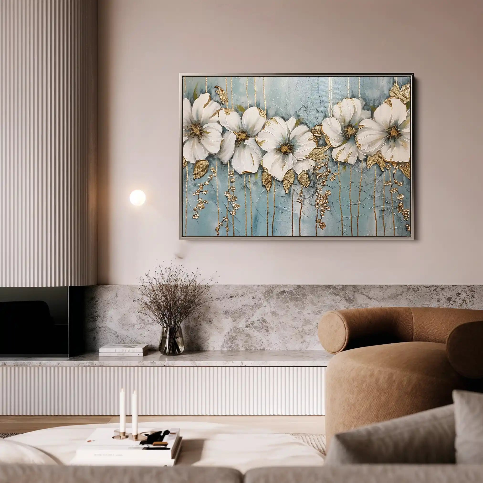 Floral 315 Canvas Art 60 x 40 cm / Black
