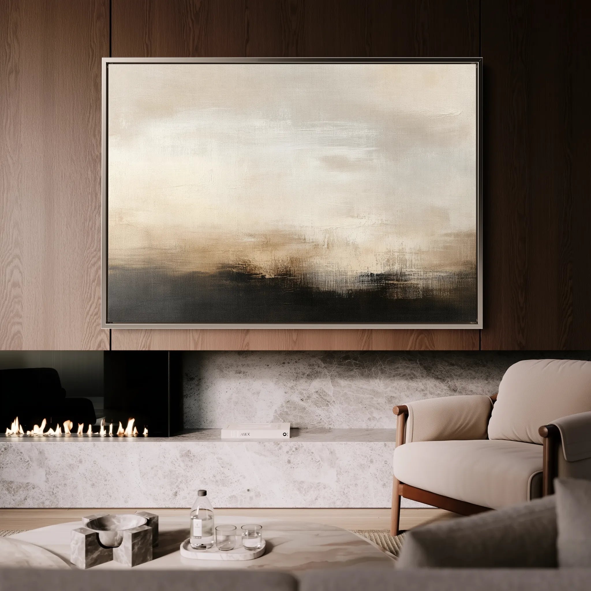 Abstract 316 Canvas Art 18" x 24" / 45 x 60 cm / Black