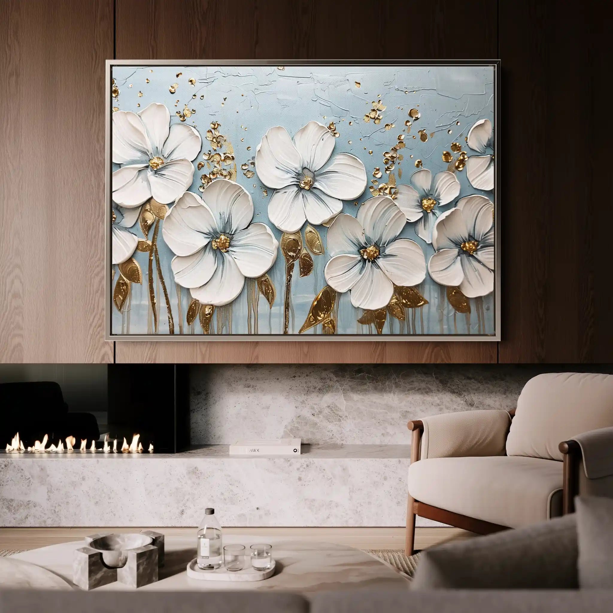 Floral 316 Canvas Art 60 x 40 cm / Black