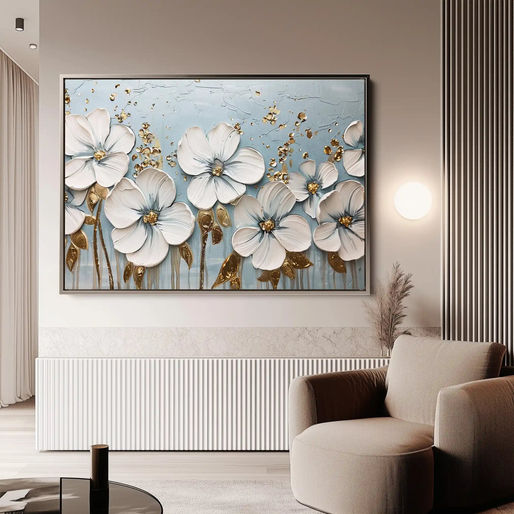 Floral 316 Canvas Art 60 x 40 cm / Black