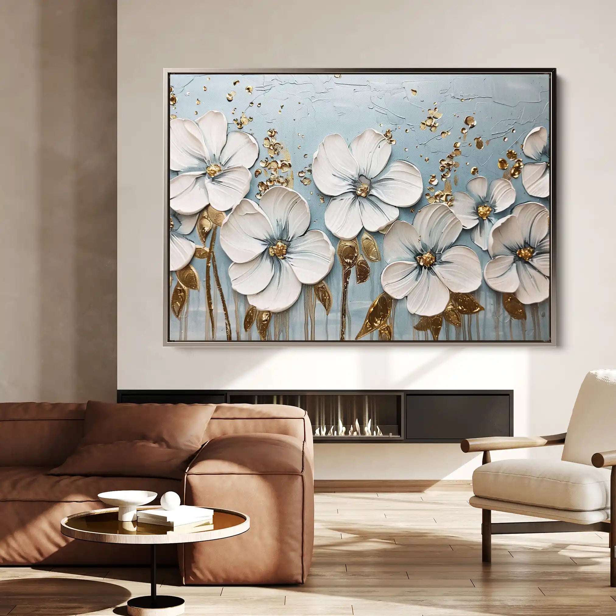 Floral 316 Canvas Art 60 x 40 cm / Black