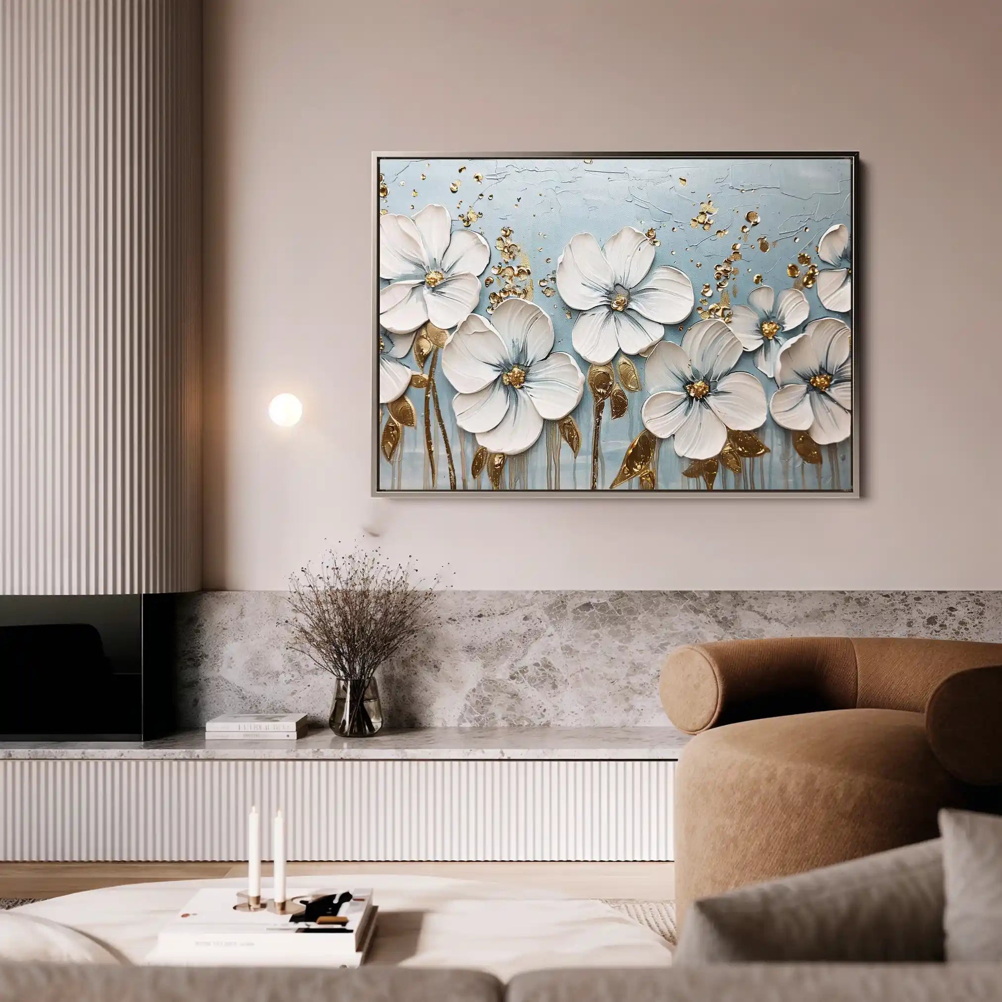Floral 316 Canvas Art 60 x 40 cm / Black