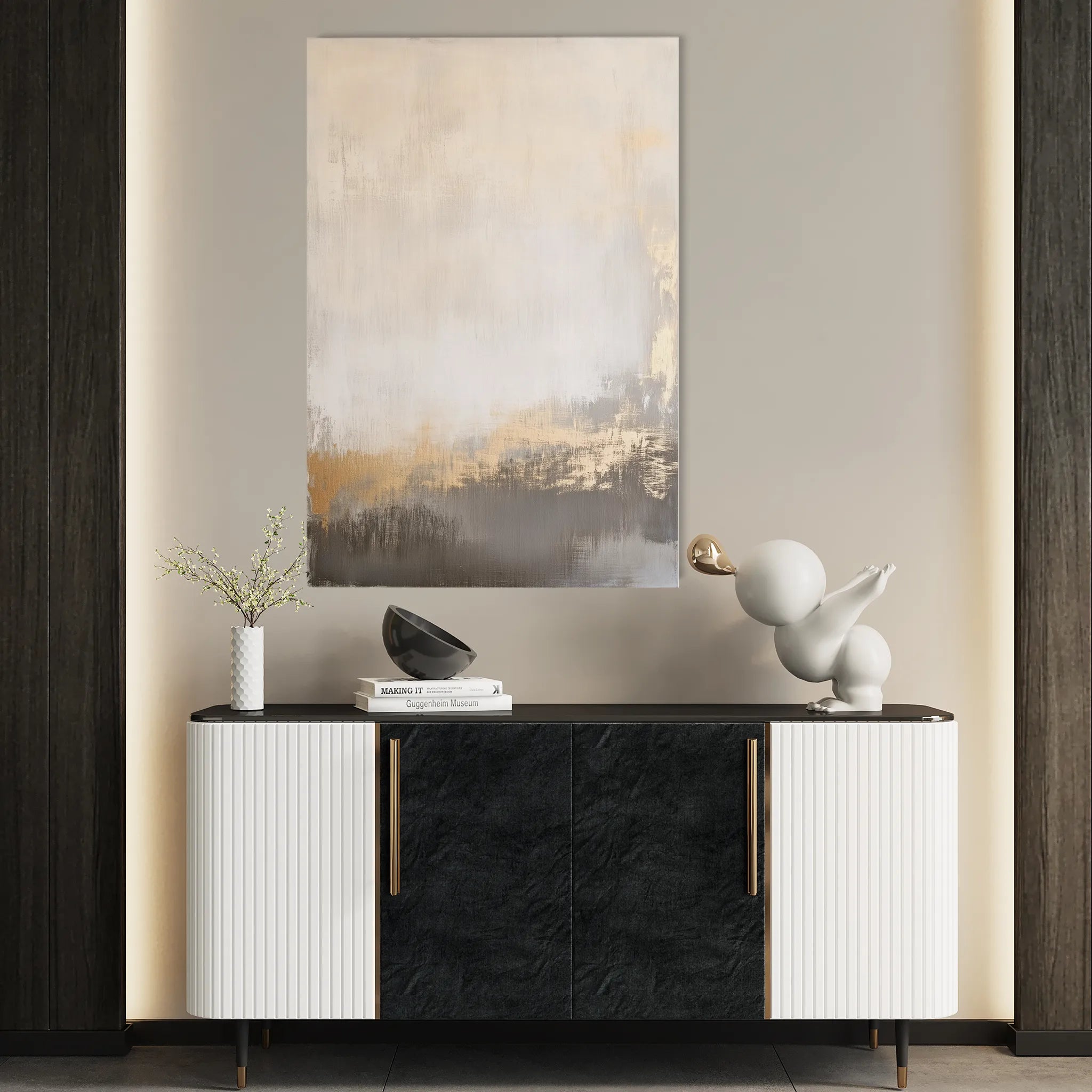 Abstract 317 Canvas Art 18" x 24" / 45 x 60 cm / Black