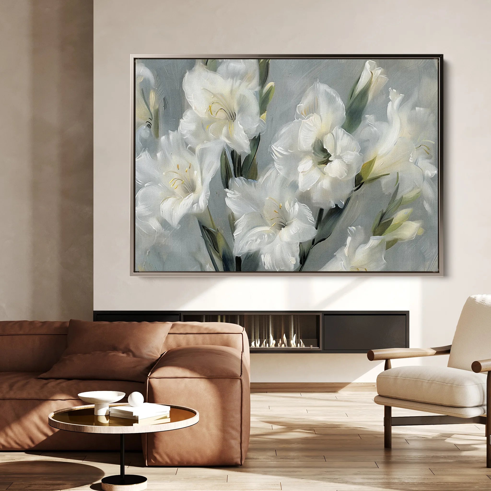 Floral 317 Canvas Art 18" x 24" / 45 x 60 cm / Black
