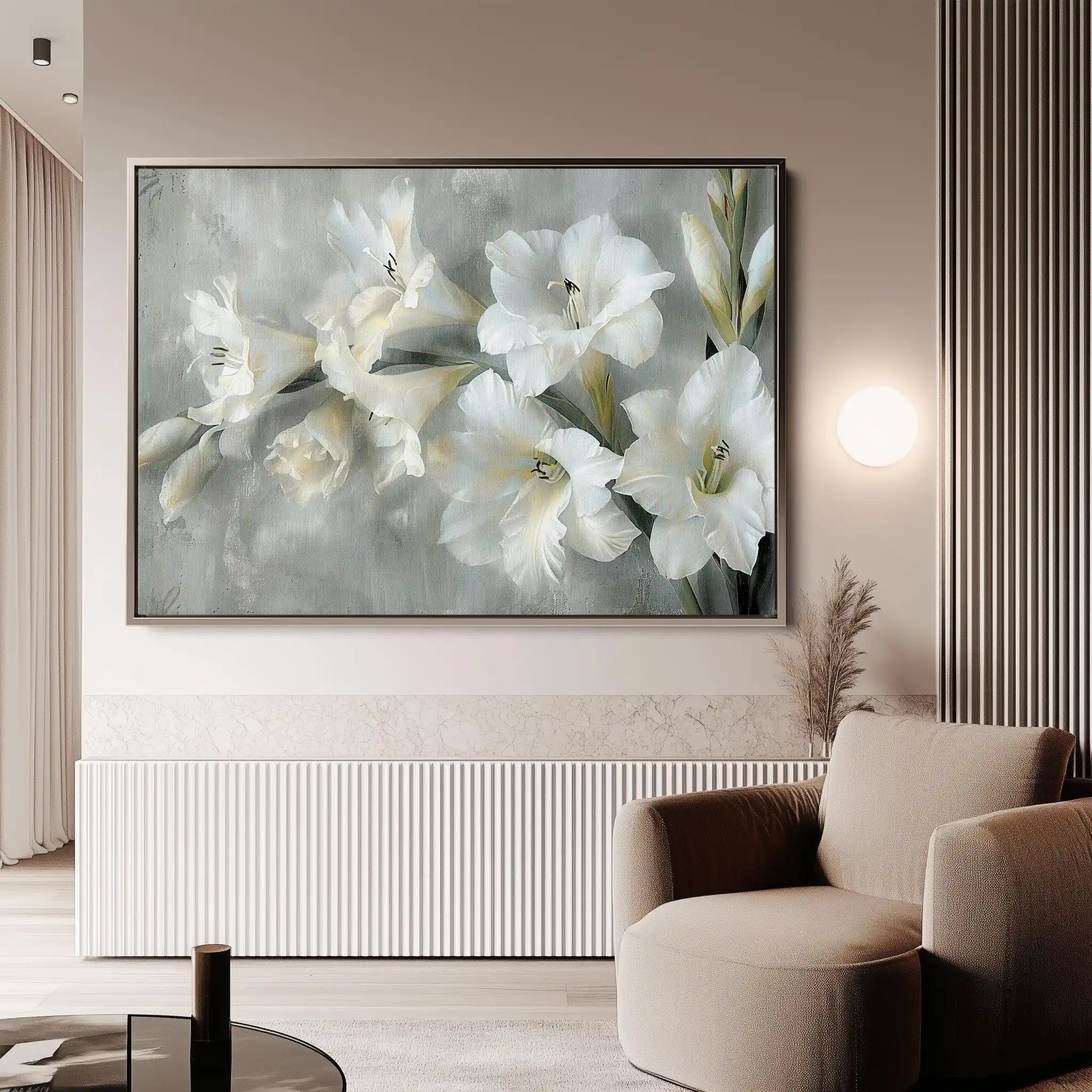 Floral 318 Canvas Art 60 x 40 cm / Black