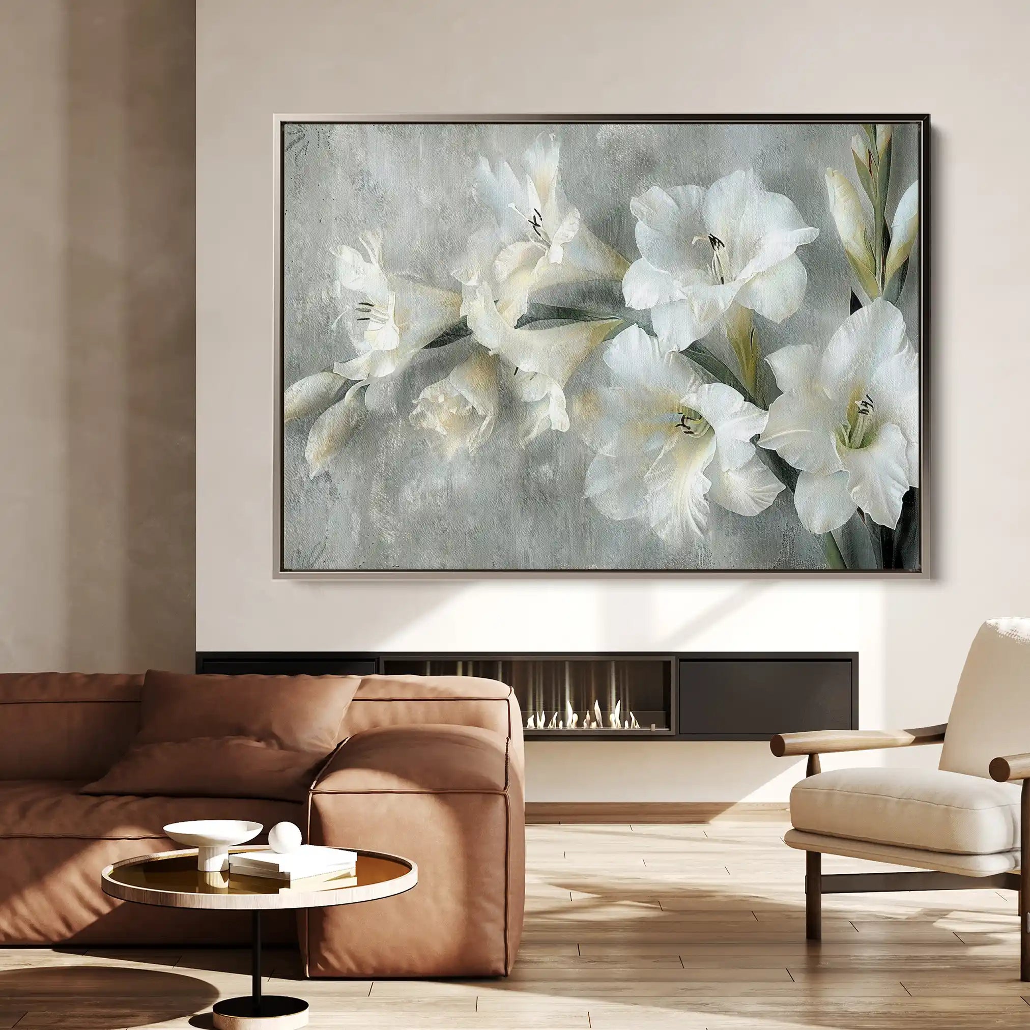 Floral 318 Canvas Art 60 x 40 cm / Black