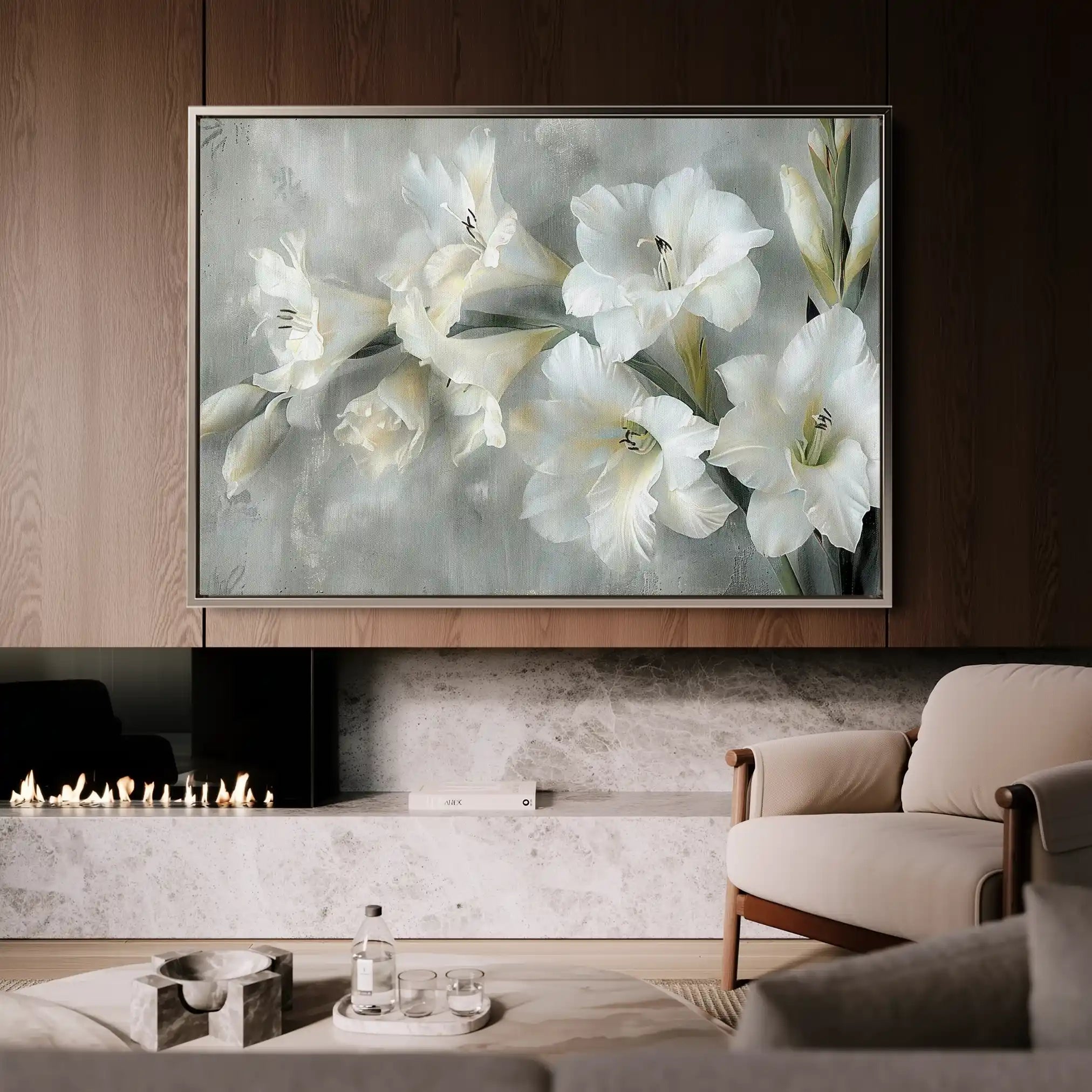 Floral 318 Canvas Art 60 x 40 cm / Black