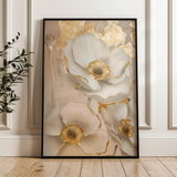 Floral 319 Canvas Art 18" x 24" / 45 x 60 cm / Black