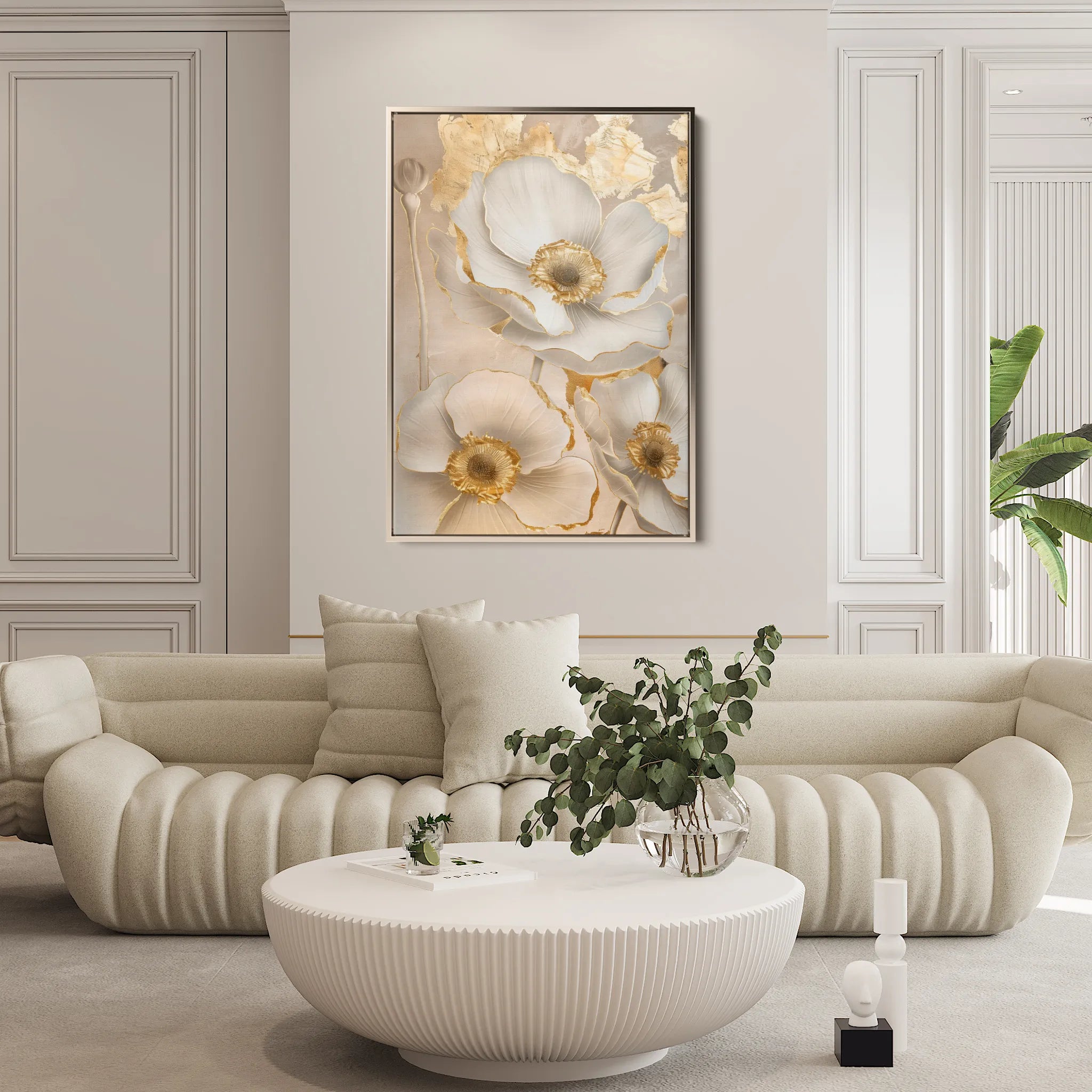 Floral 319 Canvas Art 18" x 24" / 45 x 60 cm / Black