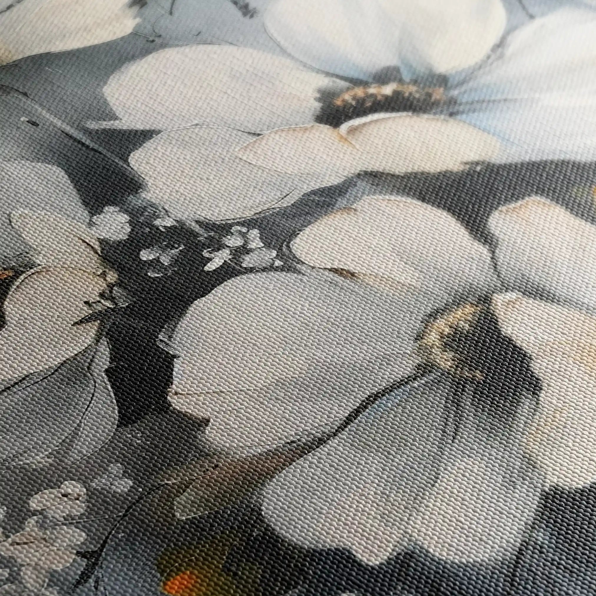 Floral 321 Canvas Art 60 x 40 cm / Black