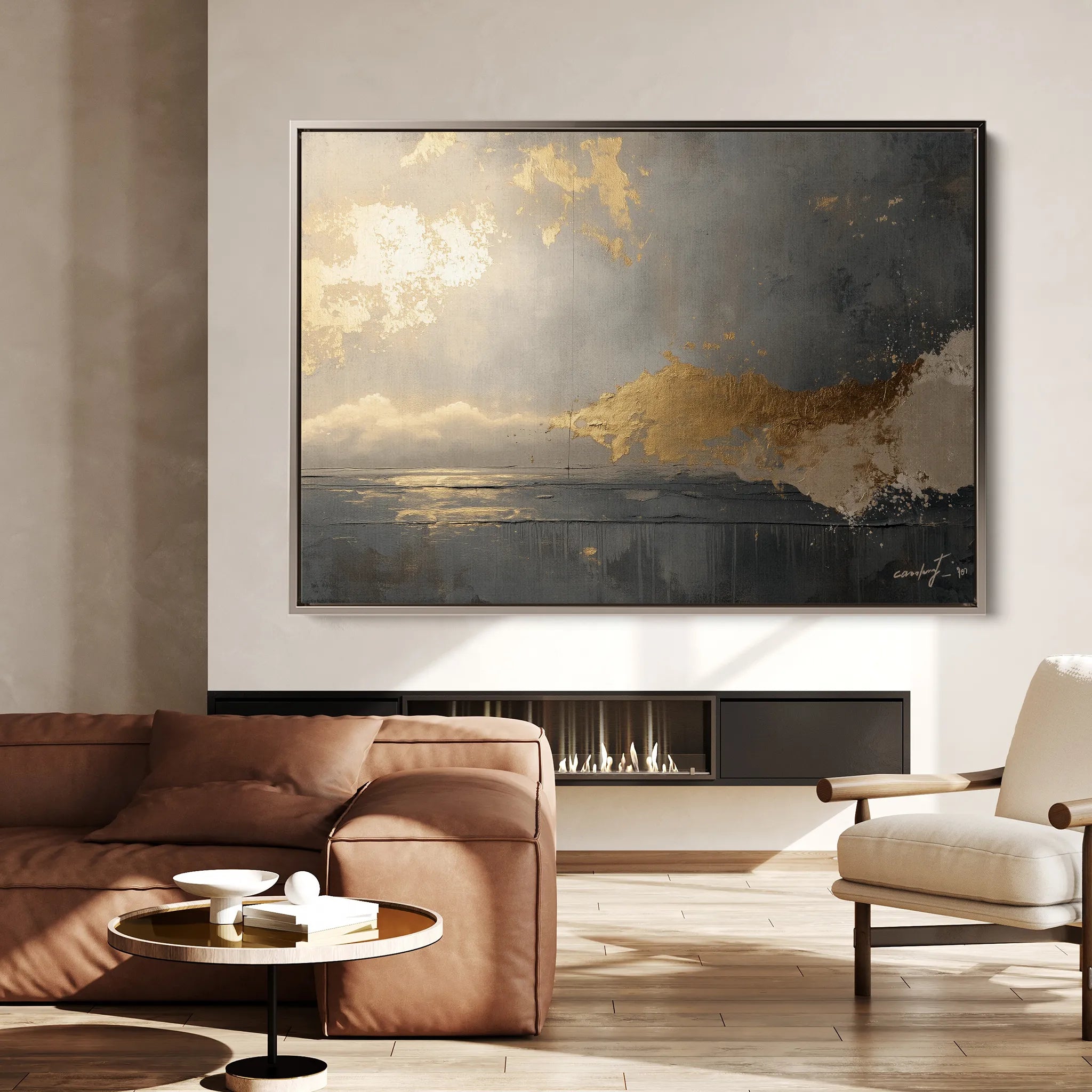 Abstract 323 Canvas Art 18" x 24" / 45 x 60 cm / Black