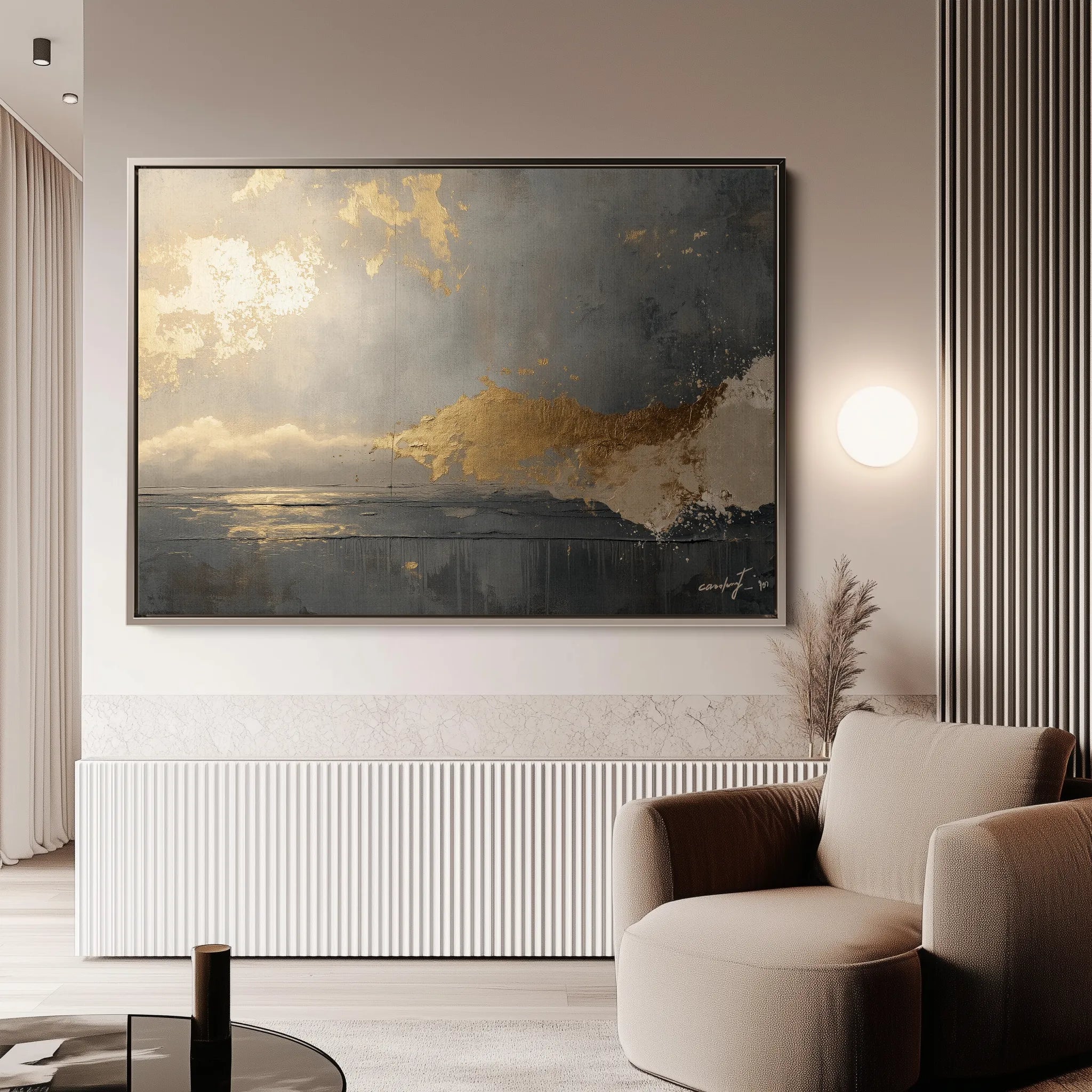 Abstract 323 Canvas Art 18" x 24" / 45 x 60 cm / Black
