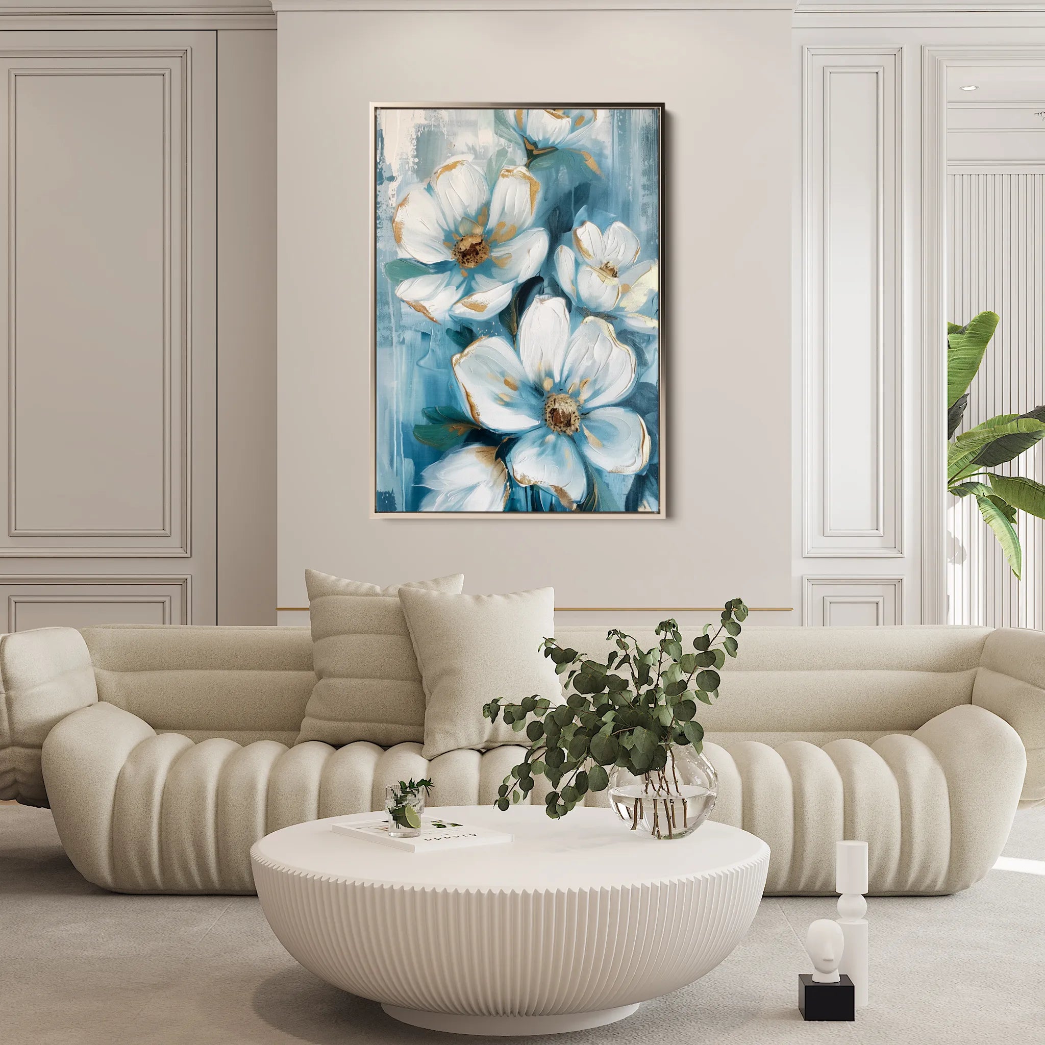 Floral 324 Canvas Art 18" x 24" / 45 x 60 cm / Black
