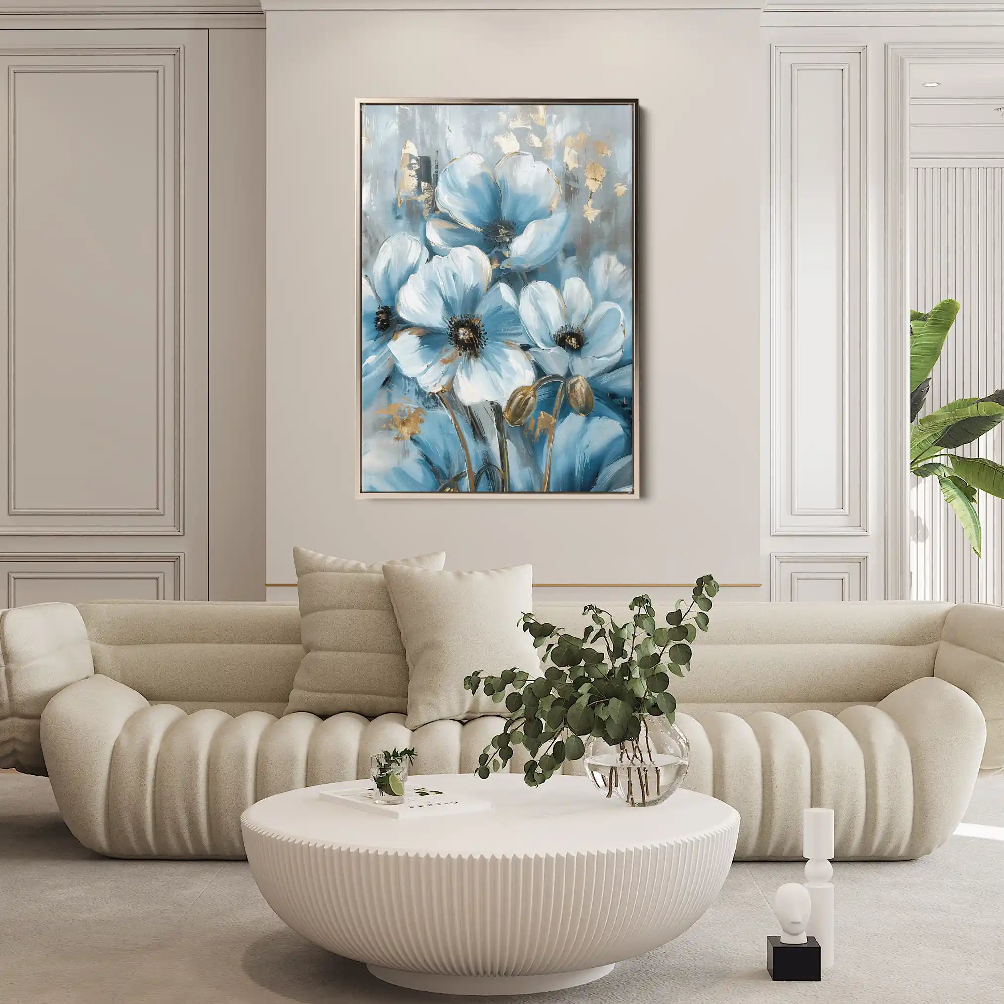 Floral 325 Canvas Art 60 x 40 cm / Black