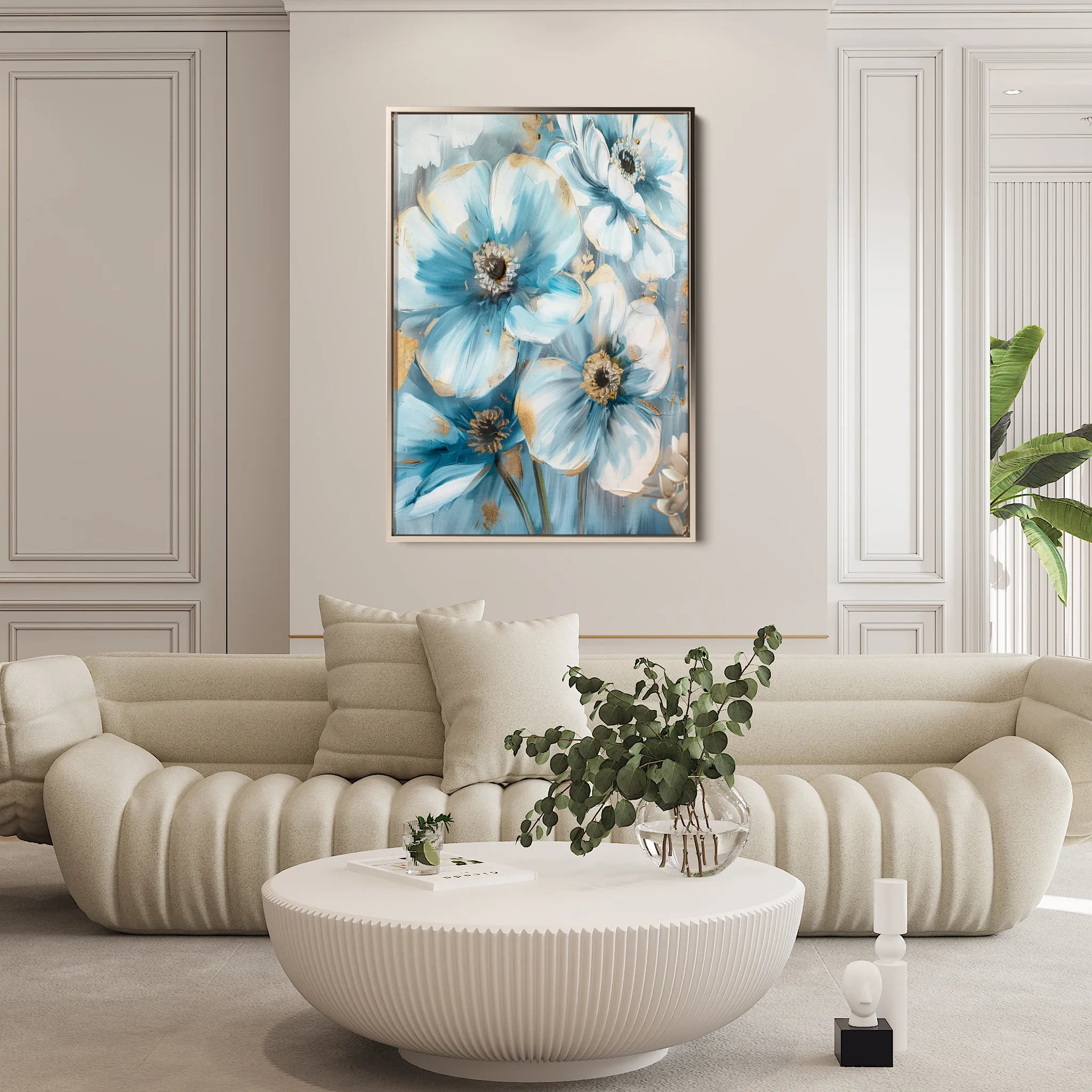 Floral 326 Canvas Art 18" x 24" / 45 x 60 cm / Black