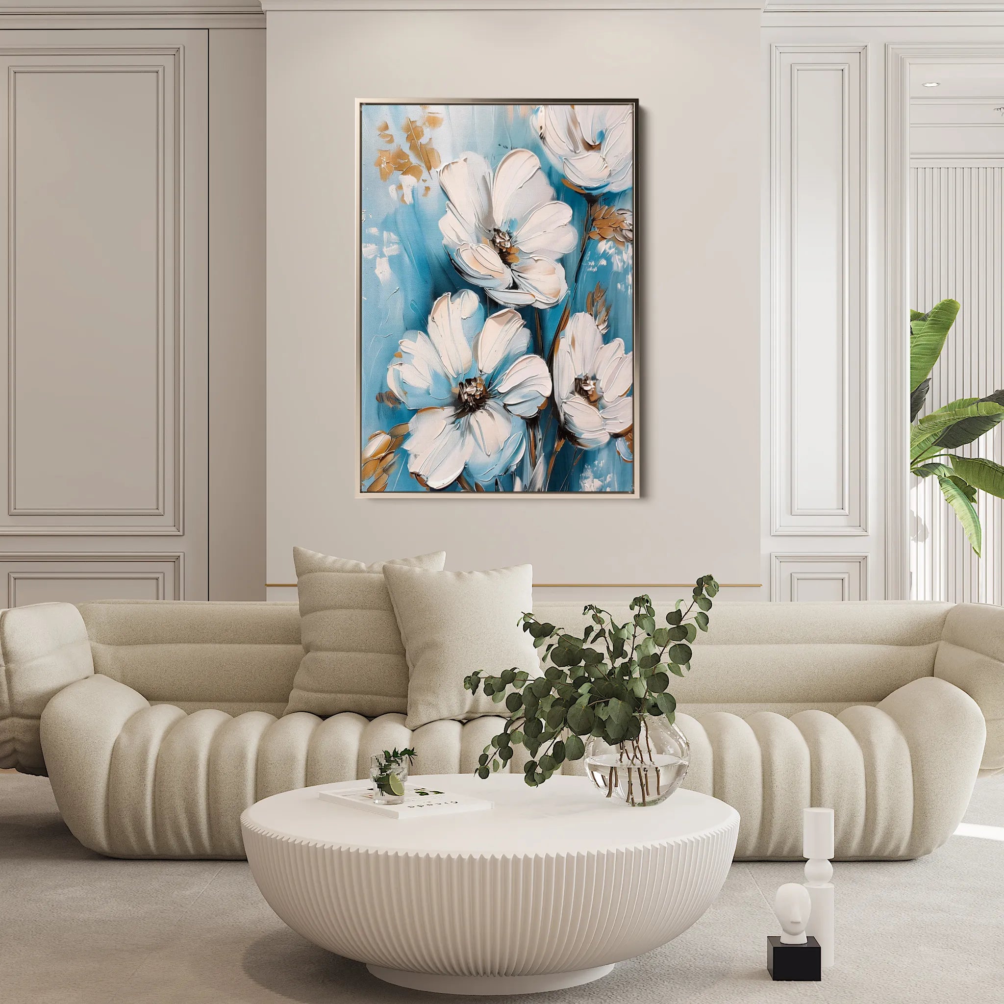 Floral 327 Canvas Art 18" x 24" / 45 x 60 cm / Black