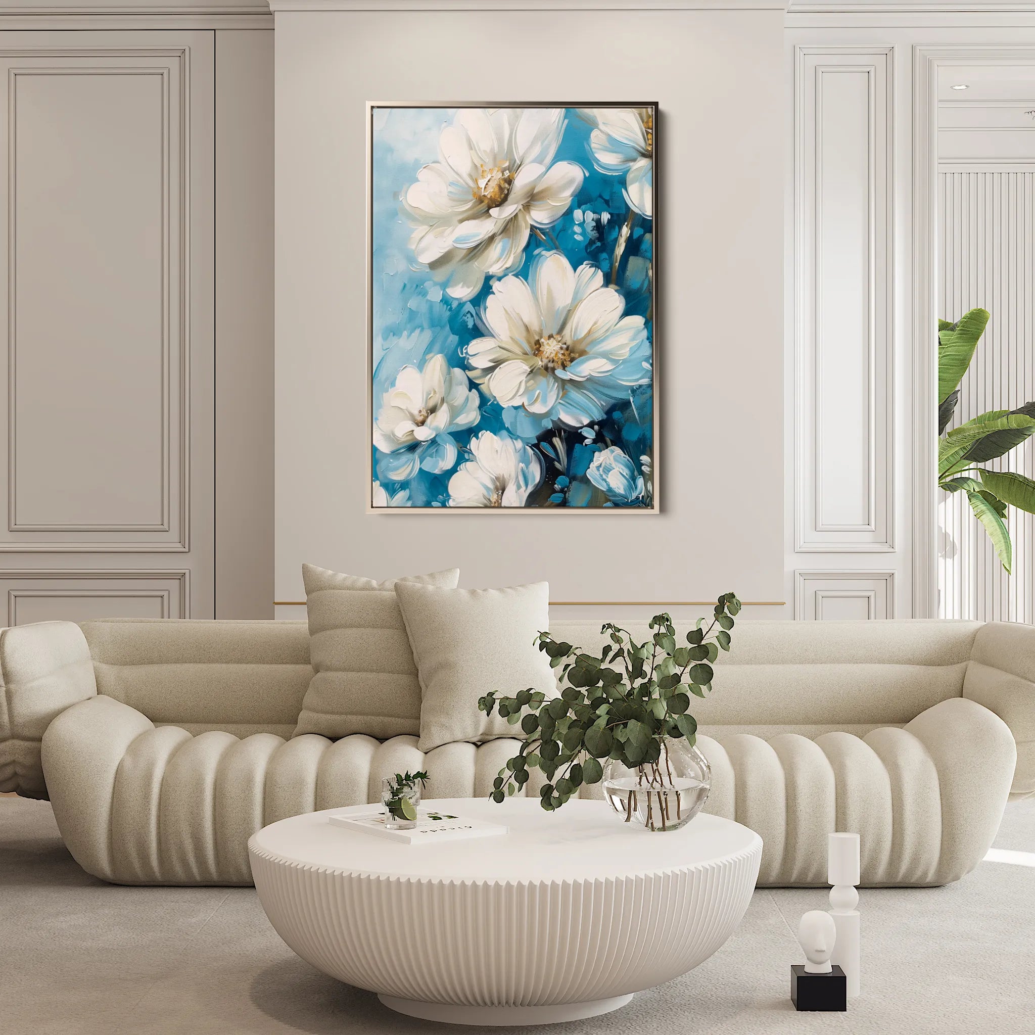 Floral 328 Canvas Art 18" x 24" / 45 x 60 cm / Black