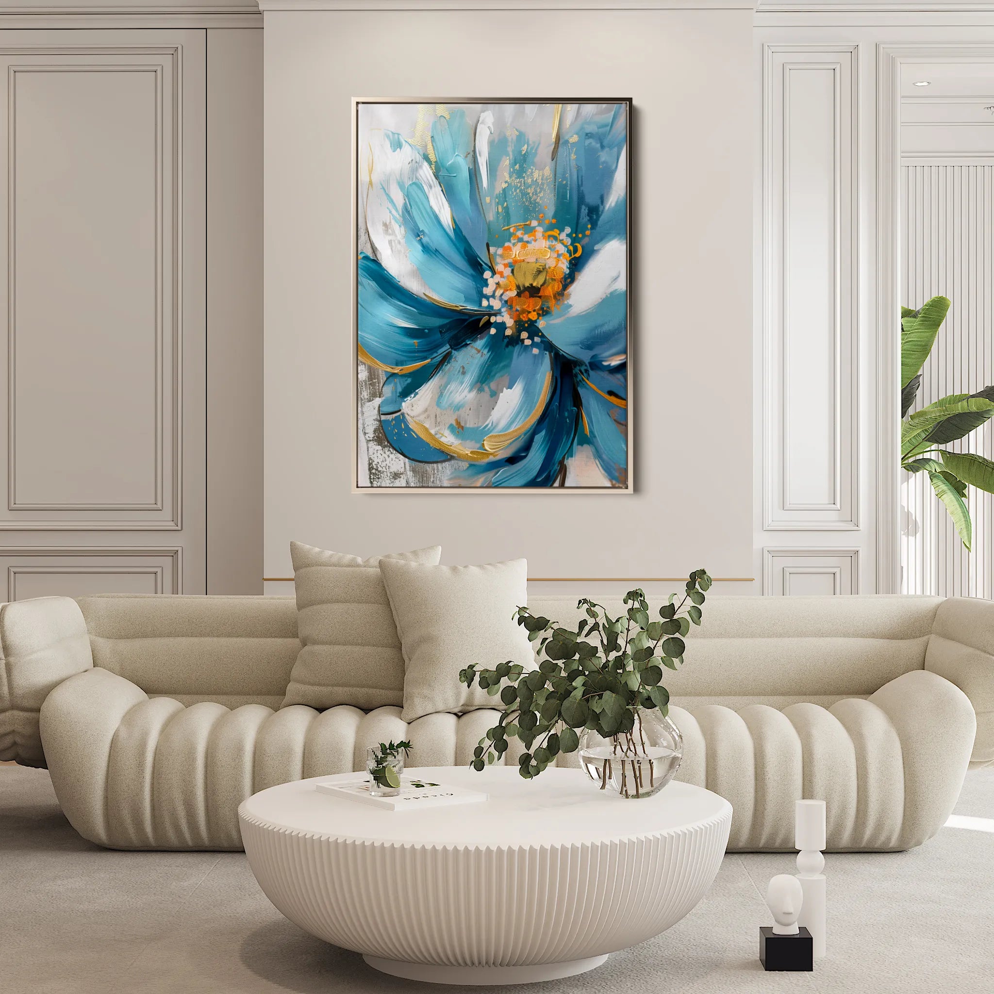 Floral 329 Canvas Art 18" x 24" / 45 x 60 cm / Black