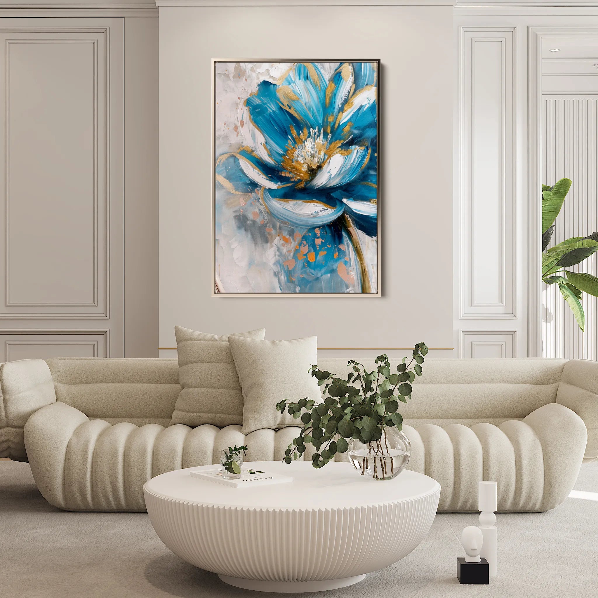 Floral 330 Canvas Art 18" x 24" / 45 x 60 cm / Black