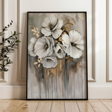 Floral 331 Canvas Art 18" x 24" / 45 x 60 cm / Black