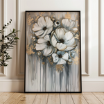 Floral 332 Canvas Art 18" x 24" / 45 x 60 cm / Black