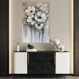 Floral 332 Canvas Art 18" x 24" / 45 x 60 cm / Black