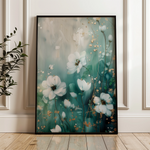 Floral 333 Canvas Art 18" x 24" / 45 x 60 cm / Black