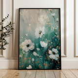 Floral 333 Canvas Art 18" x 24" / 45 x 60 cm / Black