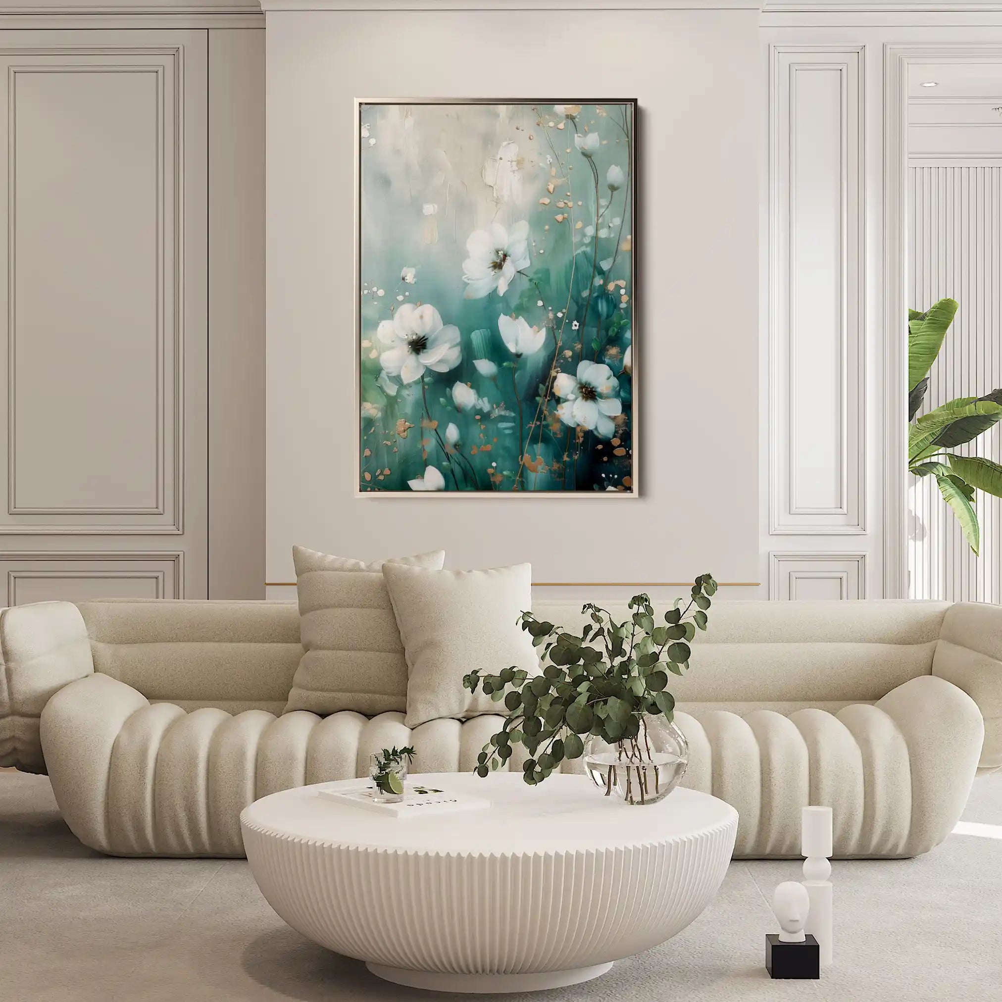 Floral 333 Canvas Art 60 x 40 cm / Black