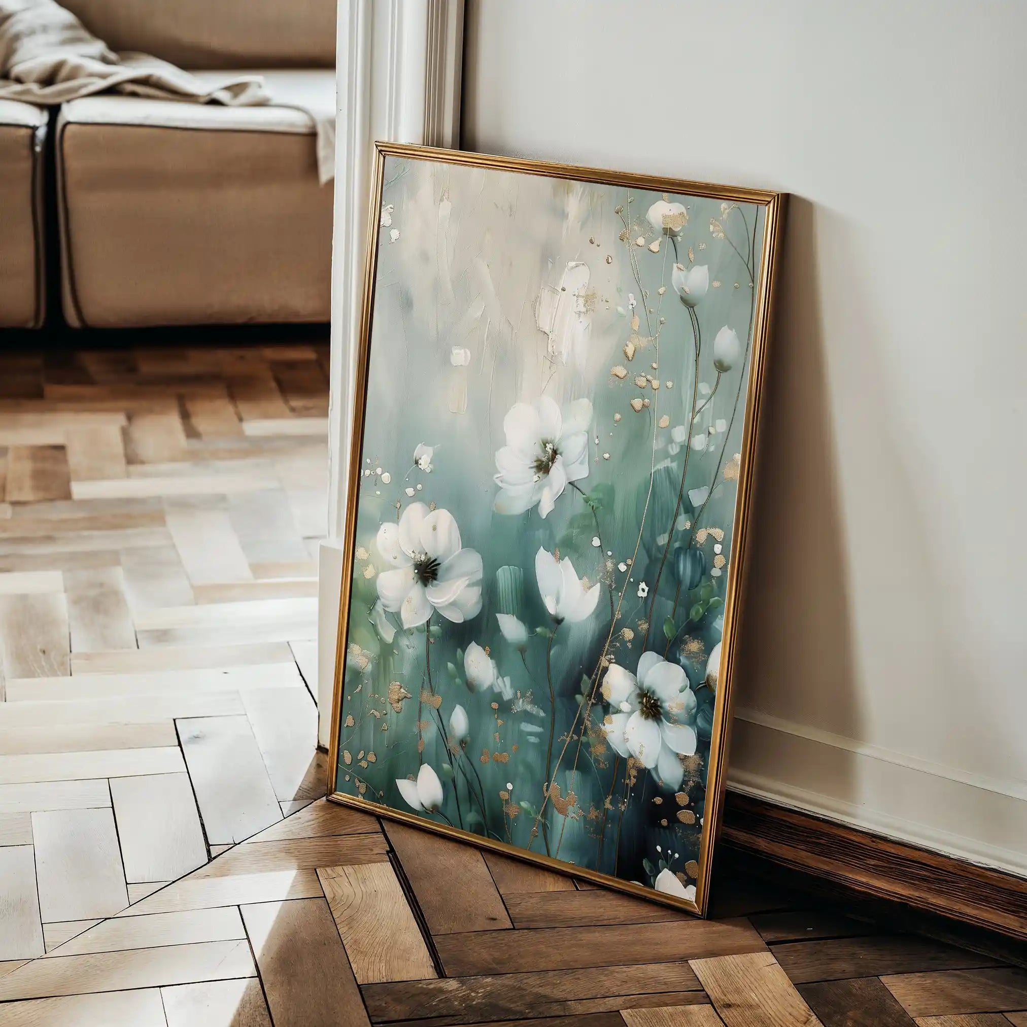 Floral 333 Canvas Art 60 x 40 cm / Black