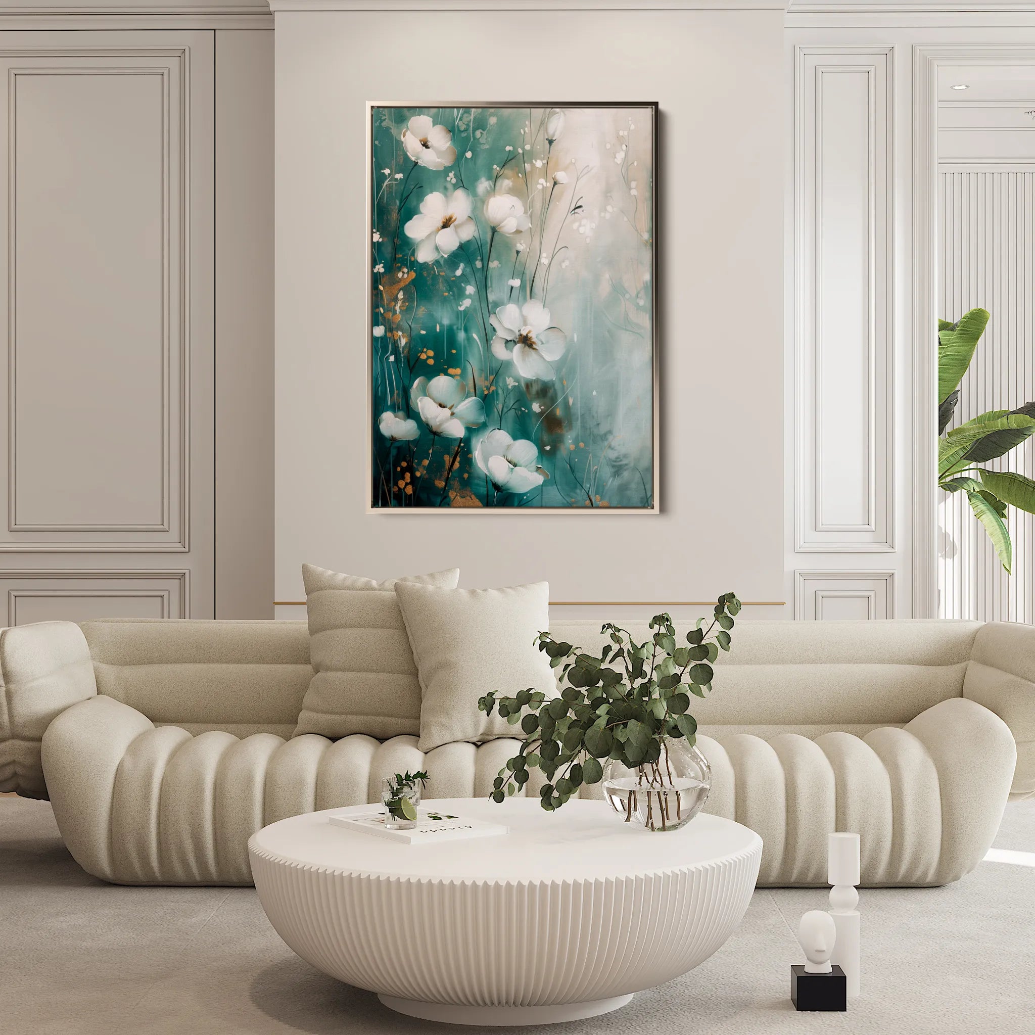 Floral 334 Canvas Art 18" x 24" / 45 x 60 cm / Black