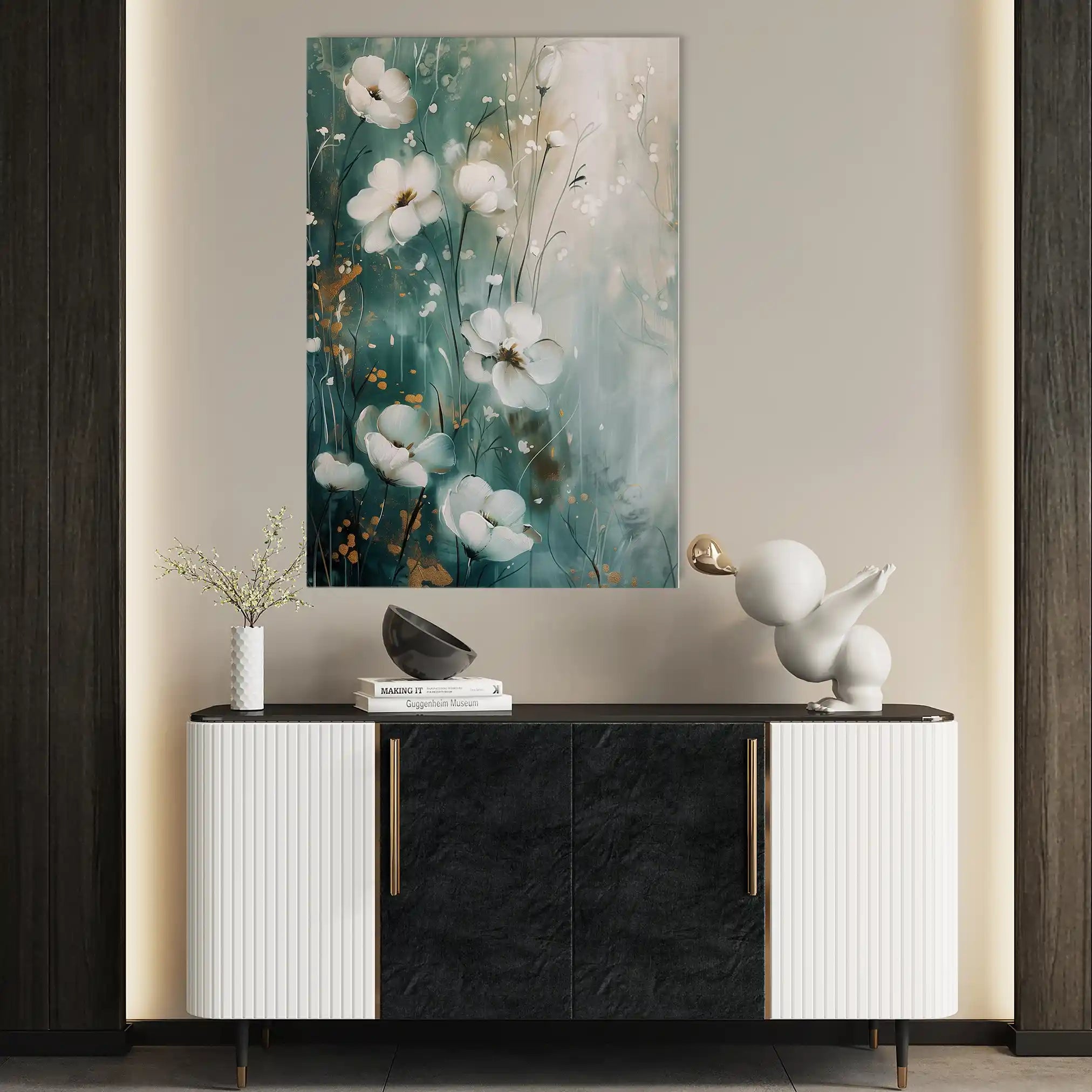 Floral 334 Canvas Art 60 x 40 cm / Black