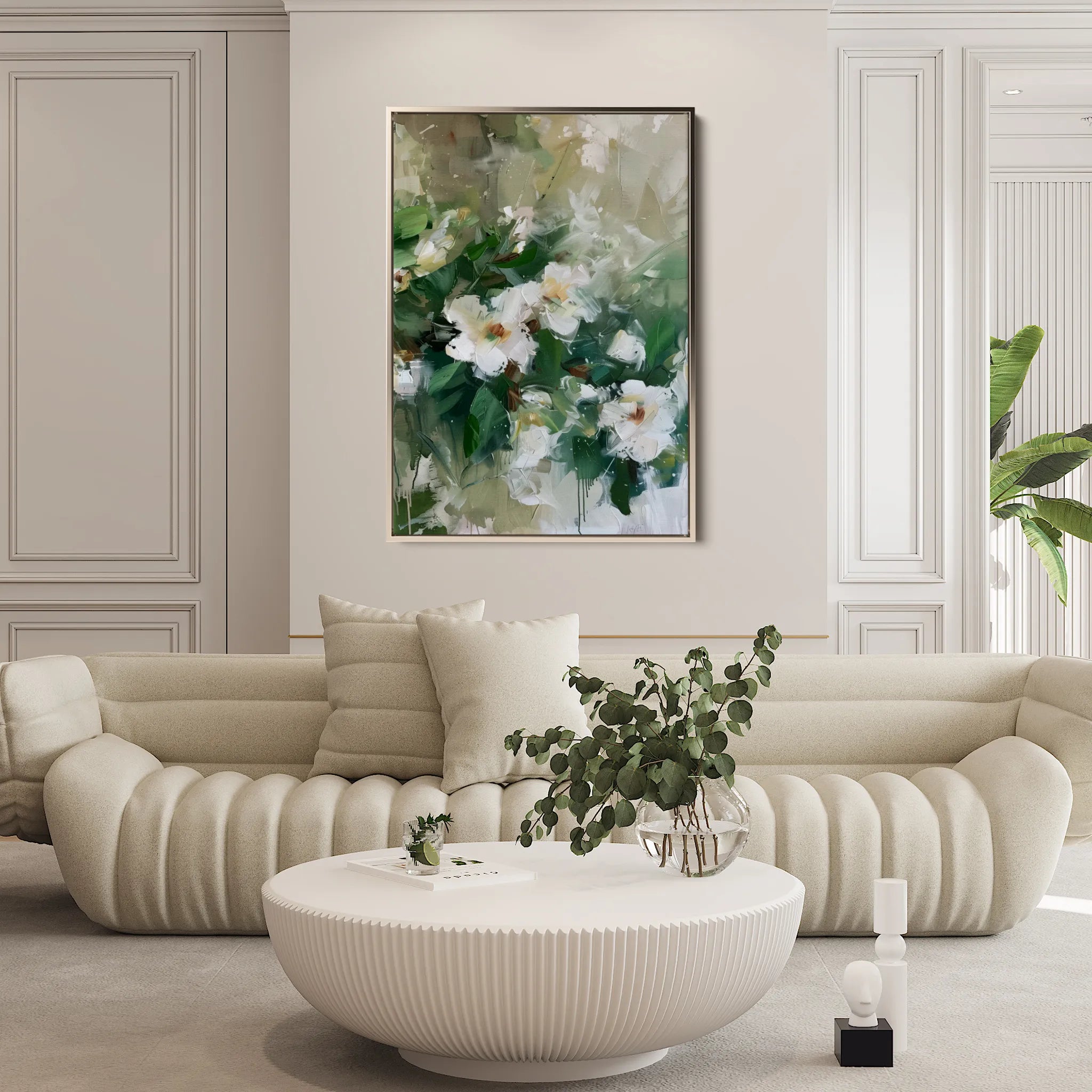 Floral 335 Canvas Art 18" x 24" / 45 x 60 cm / Black