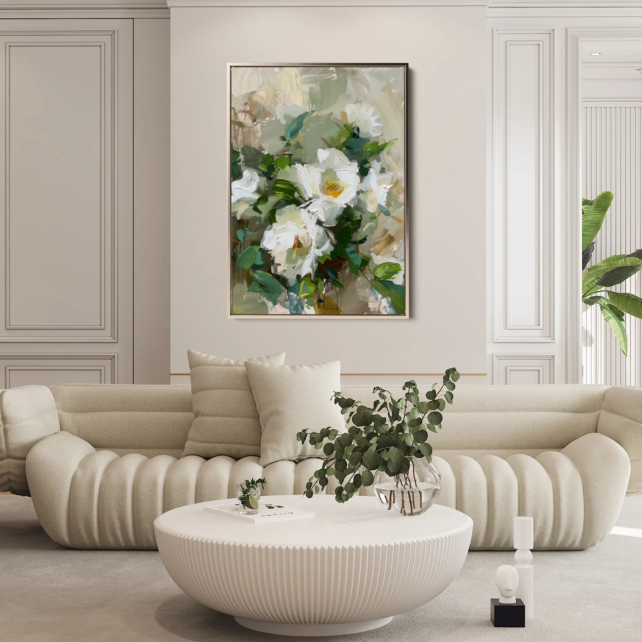 Floral 336 Canvas Art 18" x 24" / 45 x 60 cm / Black