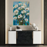 Floral 337 Canvas Art 18" x 24" / 45 x 60 cm / Black