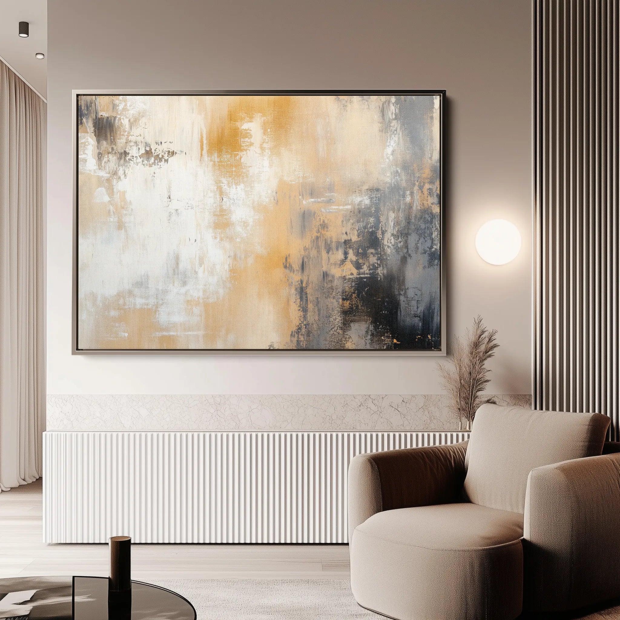 Abstract 338 Canvas Art 18" x 24" / 45 x 60 cm / Black