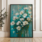 Floral 338 Canvas Art 18" x 24" / 45 x 60 cm / Black