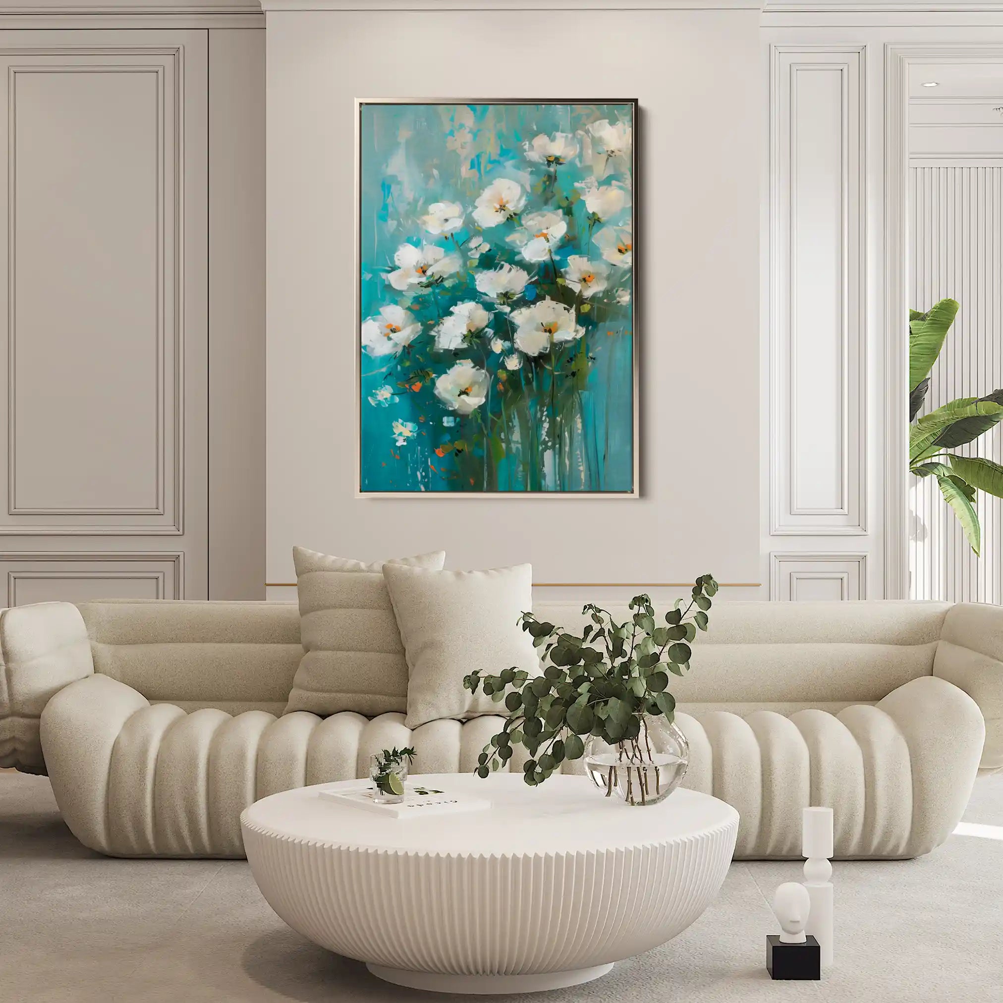 Floral 338 Canvas Art 60 x 40 cm / Black