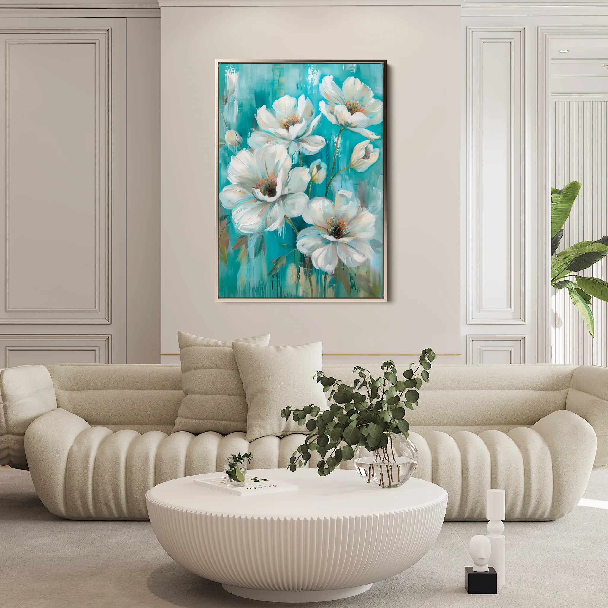 Floral 339 Canvas Art 18" x 24" / 45 x 60 cm / Black